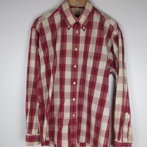 BURBERRY Mens Long Sleeve Stripe Shirt Size M Red